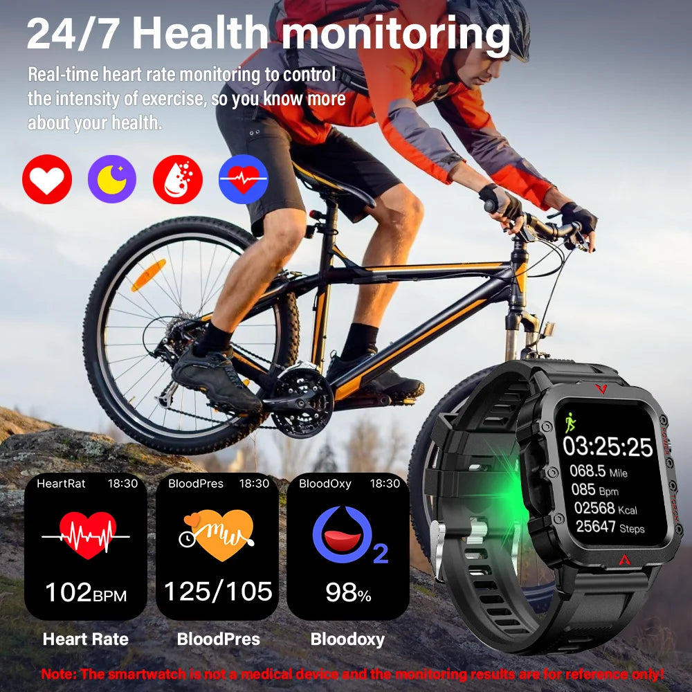 Men’s Bluetooth Smart Watch 1.71" – Call, Fitness & LED Light