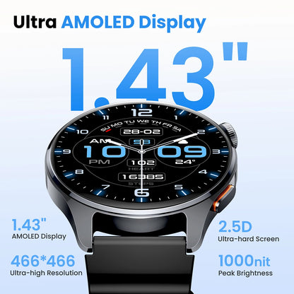 GPS Fitness Smartwatch 1.43" AMOLED With Bluetooth Calls