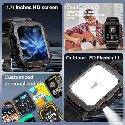 Men’s Bluetooth Smart Watch 1.71" – Call, Fitness & LED Light