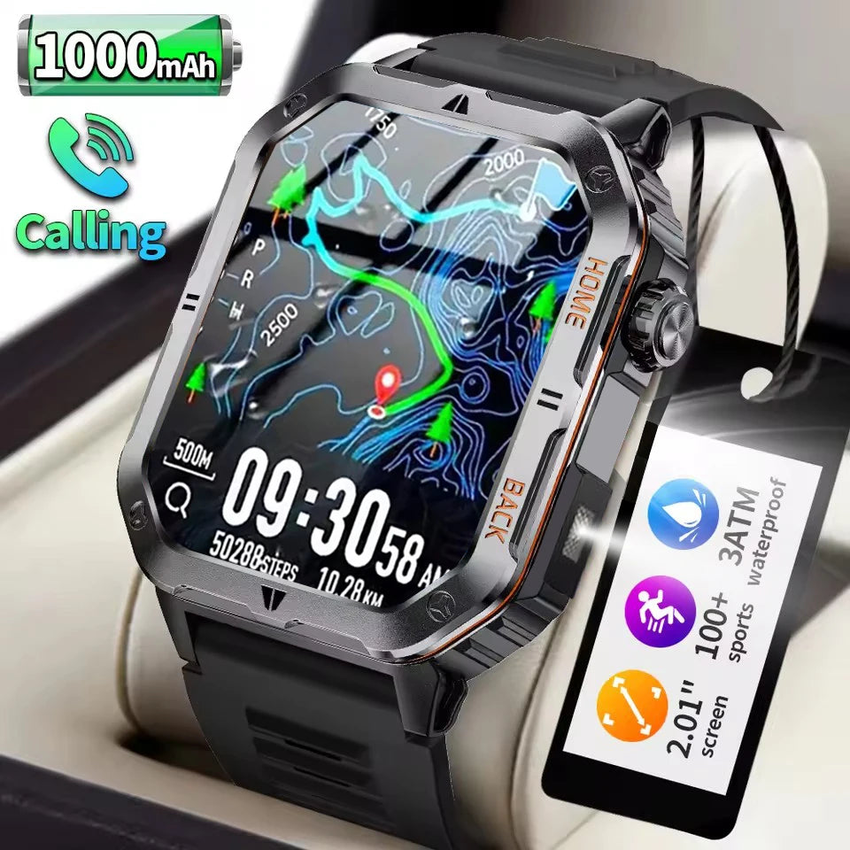 Men’s Bluetooth Smart Watch – Fitness Tracker & Flashlight