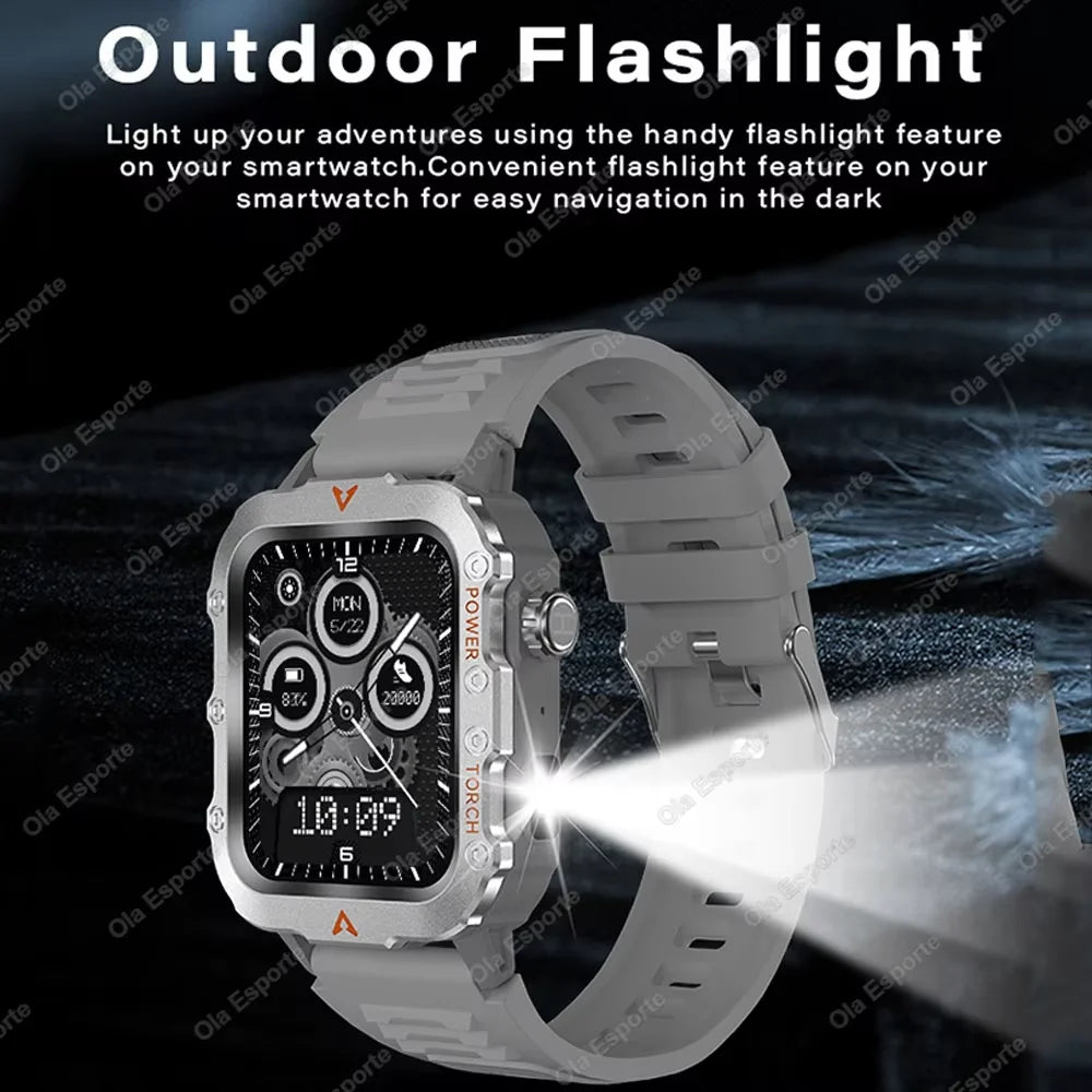 Men’s Bluetooth Smart Watch – Fitness Tracker & Flashlight