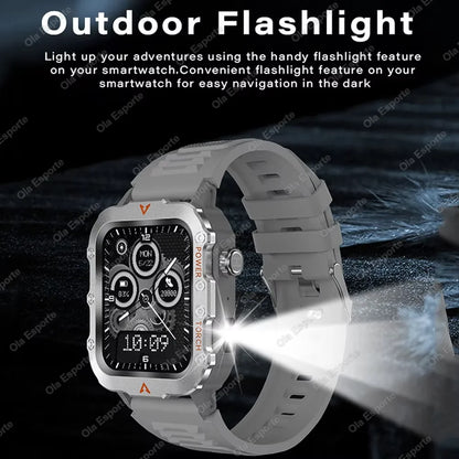 Men’s Bluetooth Smart Watch – Fitness Tracker & Flashlight