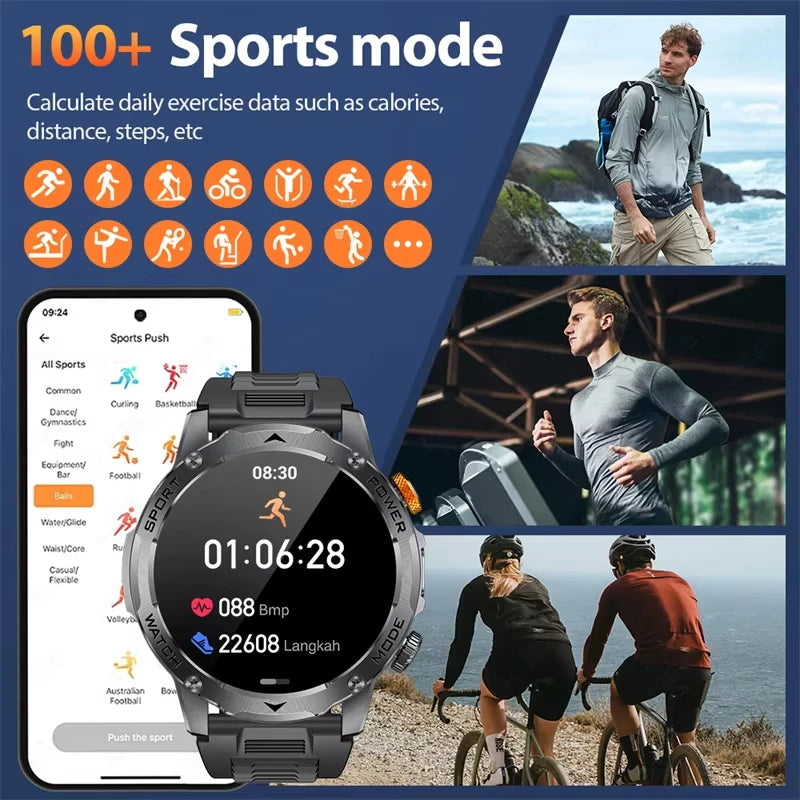 1.7" AMOLED Smart Watch 1000mAh – Bluetooth Calls & Fitness