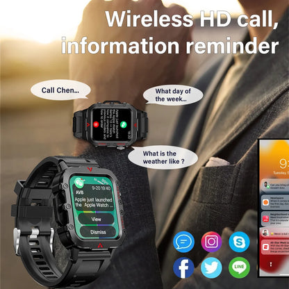 Men’s Bluetooth Smart Watch 1.71" – Call, Fitness & LED Light