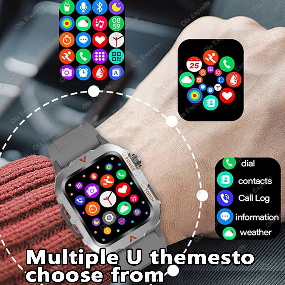 Men’s Bluetooth Smart Watch – Fitness Tracker & Flashlight